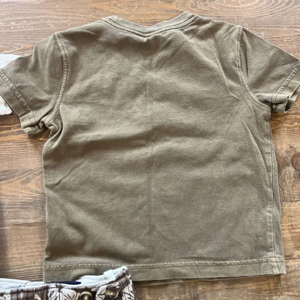 Baby GAP Toddler Boys Beach Outfit Button Down, Shorts, & T-shirt 12-18 Months